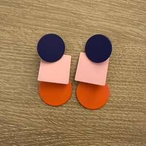 Colorful large drop earrings
